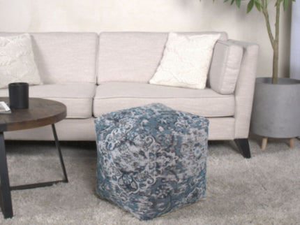 Anita - Square Pouf Ottoman And Floor Cushion - Blue