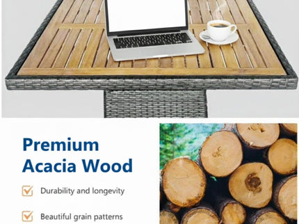 All-Weather Square Rattan Patio Dining Table