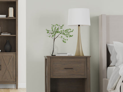 Ela - Bedside Table - Smoky Brown