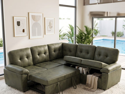 Convertible Sectional Sofa Bed & Pull Out Sleeper And Storage