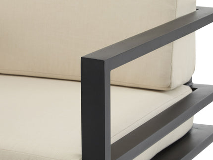 Modern Outdoor Lounge Chair With Aluminum Frame And Weather Resistant Cushions