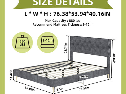 Upholstered Bed With Tufted Headboard