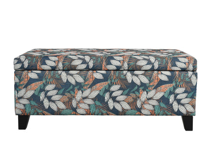 Charming Floral Storage Ottoman With Upholstered Fabric