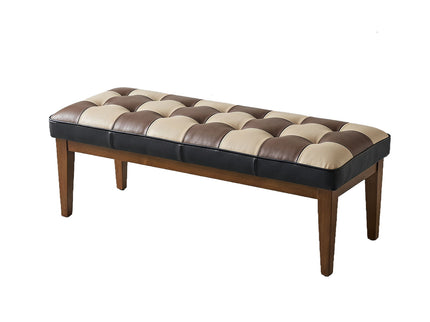 Checkered Bench For Entryway - Black / Brown / Cream