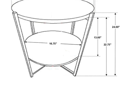 Accent Table With X-Frame And Bottom Shelf - Brown