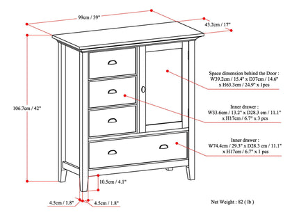 Redmond - Medium Storage Cabinet - Dark Brown