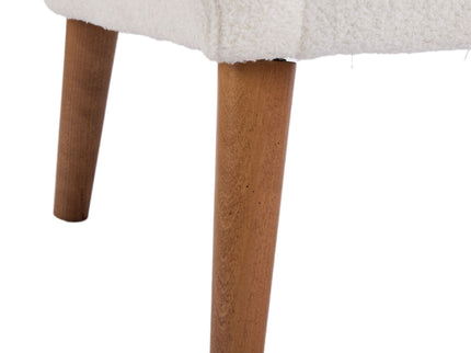 Accent Chair With Birch Wood Legs - White
