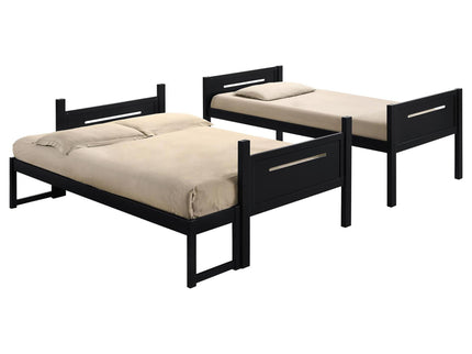 Bunk Bed With Built In Ladder, Safety Guardrails And Angled Access Step