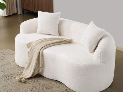 Curved Loveseat Sofa With Round Armrest