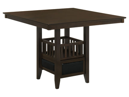 Finley - Square Counter Table With Storage Pedestal Dining Table - Espresso