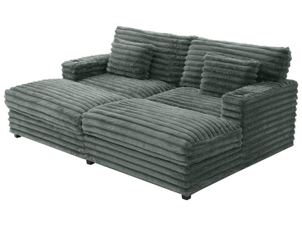 Oversized Double Chaise Lounge Sofa Bed With USB Ports And Cup Holders