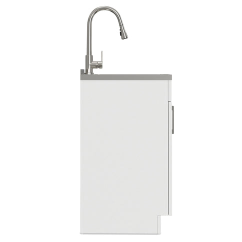 Modern Shaker All-In-One Laundry Utility Sink And Cabinet With Pull-Out Faucet