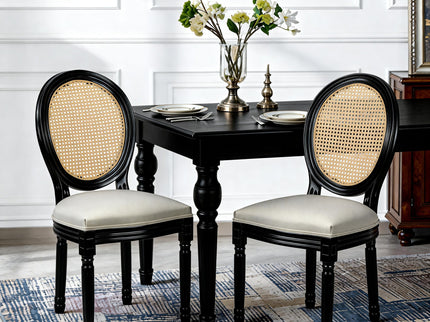 French Country Dining Chairs With Round Back (Set of 2)