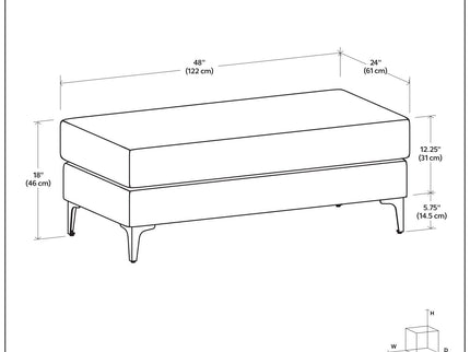 Ava - Versatile Mid Century Ottoman