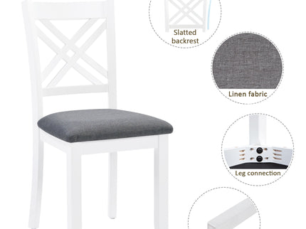 Kitchen Dining Set, Rectangular Dining Table & Upholstered Chairs