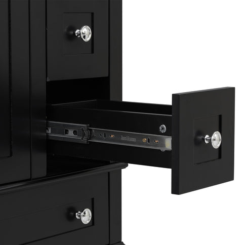 Bathroom Vanity With Integrated Basin, Soft Close Drawers, Door Mounted Double Layer Shelf