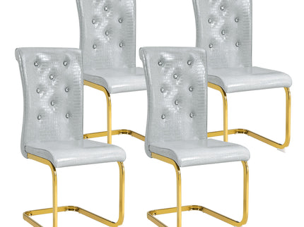 Elegant Design Alligator Skin Upholstered Dining Chairs
