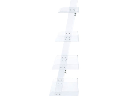 Cimarron - Ladder Bookcase With 4 Shelves - Clear