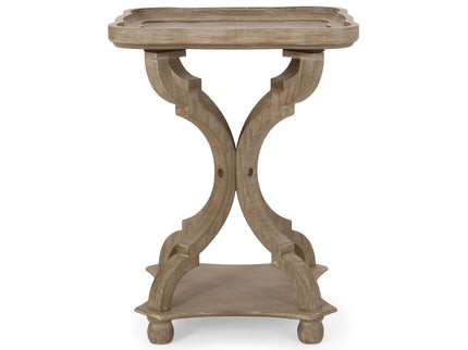 French Country Accent Table With Hourglass Design - Natural