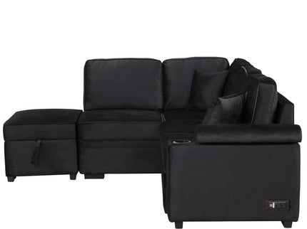 Sleeper Sofa Bed, 2 In 1 Pull Out Sofa Bed L Shape Couch With Storage Ottoman For Living Room, Bedroom Couch And Small Apartment