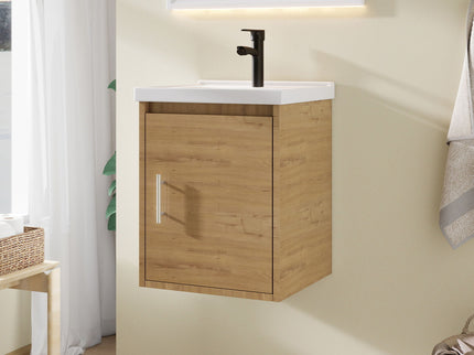 Floating Bathroom Vanity Combo, Wall Mounted Cabinet With Sink & Soft Close Doors For Small Bathrooms