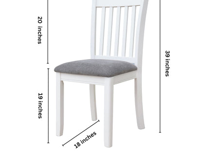 Modern Dining Chair, Wooden Back, Cushion Seats (Set of 2)