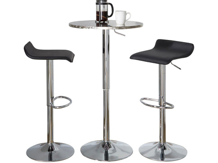 Ale - 3 Piece Bar Set Bistro Round Contemporary Adjustable Oval Footrest