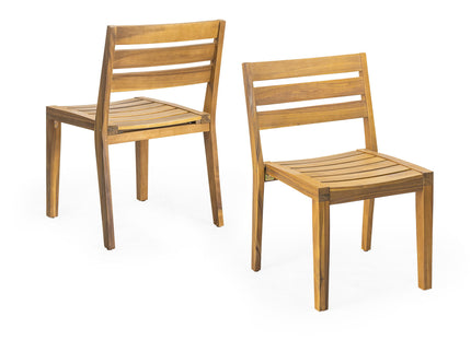Outdoor Dining Side Chair (Set of 2) - Teak Finish