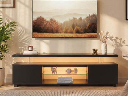 TV Stant With LED And Large Side Cabinet