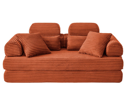 Convertible Sleeper Sofa With & Side Storage Pocket, Foldable Upholstered Couch For Living Room