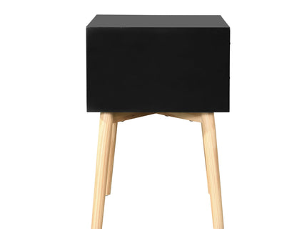 Bedside Table With 2 Drawers Mid-Century Modern Storage Cabinet For Bedroom