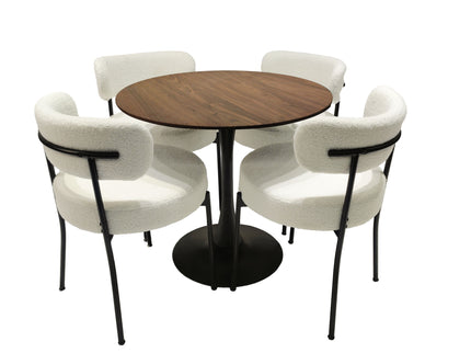 Mid-Century Modern Dining Chair With Curved Backrest