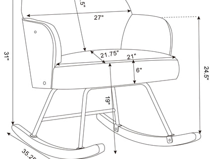 Valera - Upholstered Mid Back Rocking Chair