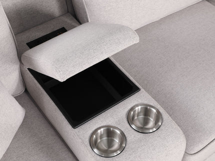 Sam - Sectional Sofa With Ottoman - Light Gray