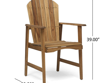 Outdoor Weather Resistant Acacia Wood Adirondack Dining Chairs (Set of 2)