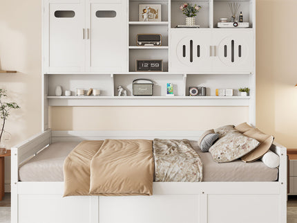 Daybed With All-In-One Cabinet And Shelf