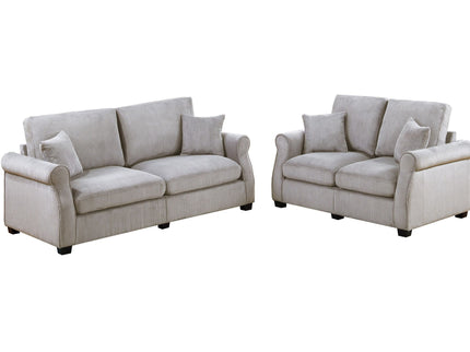 Contemporary 2 Piece Sofa Set With Matching Pillows
