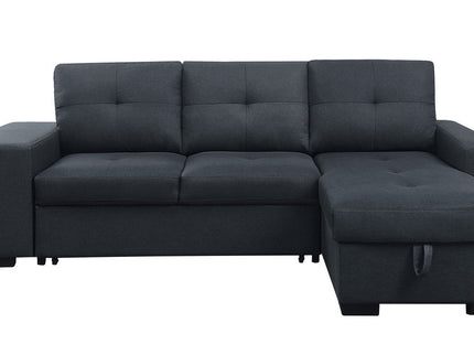 Lucas - Sleeper Sectional Sofa With Reversible Storage Chaise - Dark Gray