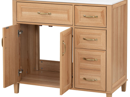 Bathroom Vanity With Sink, Soft Close Doors & Drawers - Wood