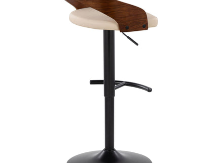 Grotto - Contemporary Adjustable Barstool With Swivel With Rounded T Footrest (Set of 2)