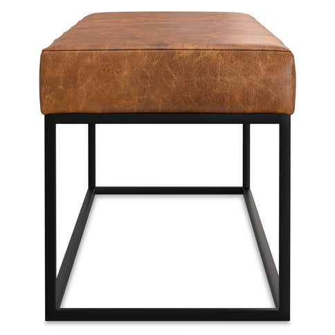 Candice - Ottoman Bench - Tan / Black