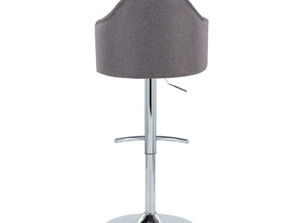 Ahoy - Contemporary Adjustable Barstool With Swivel With Rounded T Footrest (Set of 2)