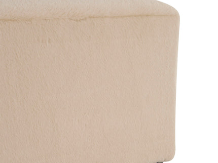 Long Plush Ottoman, Simple Footstool And Seat For Home Use - Almond