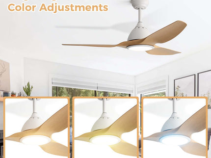 Bredoom Ceiling Fan With Remote Control And LED Light, Blades, Reversible DC Motor For Indoor / Outdoor Use