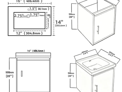 20" Floating Bathroom Vanity Combo With Wall Cabinet, Ceramic Sink & Soft Close Doors - White