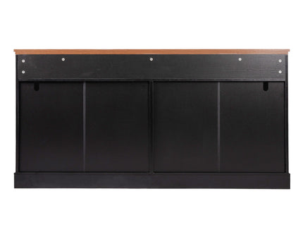 Fluted Sideboard Buffet Cabinet With 4 Doors And 3 Drawers