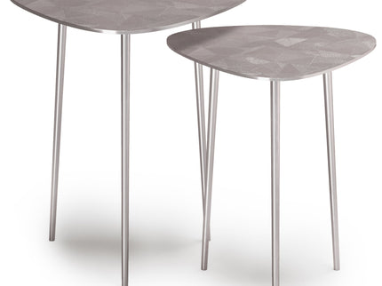 Shelton - 2 Piece Metal Nesting Table - Nickel