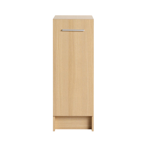 Slim Freestanding Bathroom Storage Cabinet - Light Oak