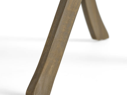 Helen - Outdoor Acacia Wood Dining Chair (Set of 2) - Gray / Creme