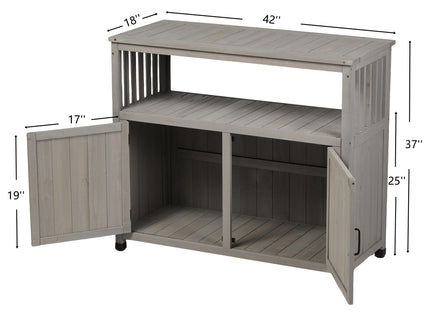 Patio Bar Table Set With Storage